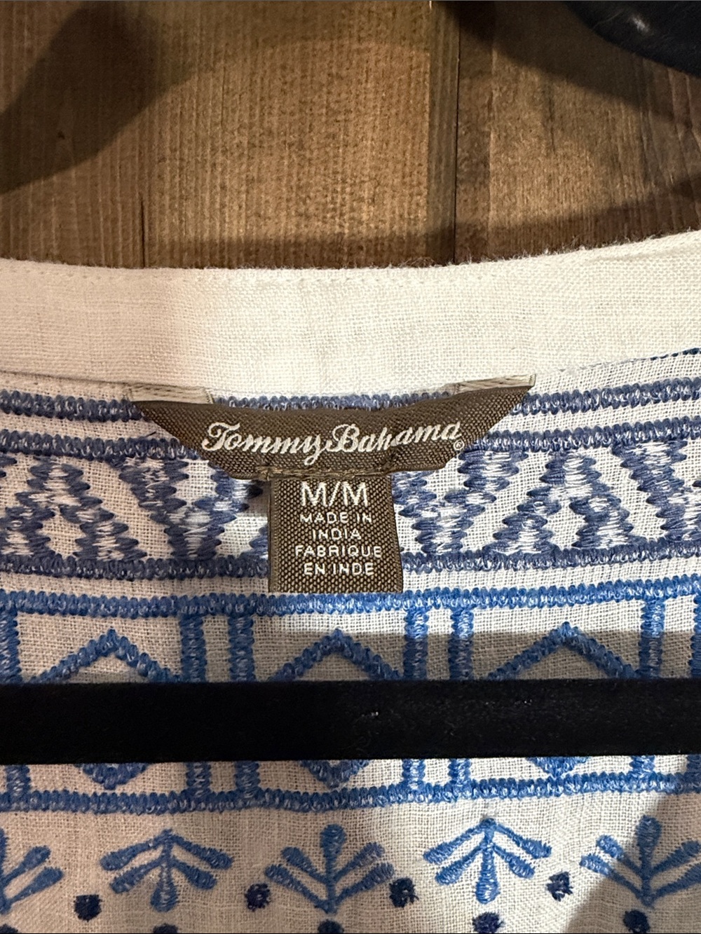 Tommy Bahama White and Blue Embroidered Maxi Duster 💯 Linen - Picture 2 of 8